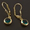 Visací zlaté náušnice osazené smaragdy