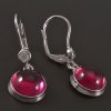 Stříbrné náušnice visací s rubíny a zirkony