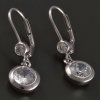 Stříbrné visací náušnice s kulatými zirkony
