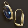 Zlaté větší náušnice petrolejová modř