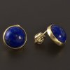 Kulaté zlaté náušnice lapis lazuli