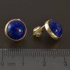 Kulaté zlaté náušnice lapis lazuli (Váha 3.00 g)