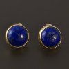 Kulaté zlaté náušnice lapis lazuli (Váha 3.00 g)