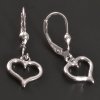 Celostříbrné visací náušnice srdce