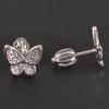 Stříbrné náušnice pecky motýl se zirkony
