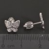 Stříbrné náušnice pecky motýl se zirkony