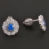 Stříbrné náušnice modré a bílé zirkony