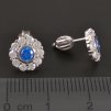 Stříbrné náušnice modré a bílé zirkony