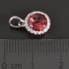 Stříbrný kulatý přívěs rubín a zirkony