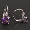 Stříbrné náušnice ametysty a zirkony