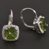 Stříbrné náušnice olivový zirkon