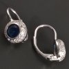 Kulaté stříbrné náušnice safíry se zirkony