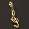 Zlatý přívěs houslový klíč lesklý