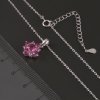 Stříbrný náhrdelník červené a růžové zirkony