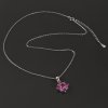 Stříbrný náhrdelník červené a růžové zirkony
