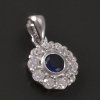Stříbrná kytička přívěsek safír se zirkony