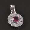 Stříbrná kytička přívěsek rubín se zirkony