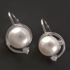 Stříbrné náušnice kultivovaná perla a zirkony