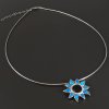 Stříbrný náhrdelník struna ozdoba s modrým opálem