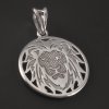 Stříbrný kulatý přívěsek lev
