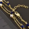 Zlatý náramek lapis lazuli a perly
