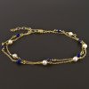 Zlatý náramek lapis lazuli a perly