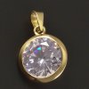 Zlatý přívěsek kulatý zirkon v obrubě