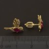 Zlaté náušnice kolibříci rubín a zirkony