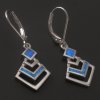 Stříbrné visací náušnice s modrými opály
