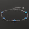 Řetízkový stříbrný náramek s modrým opálem