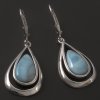 Stříbrné visací náušnice s přírodním Larimarem