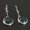Visací stříbrné náušnice Malachit