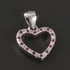 Přívěšek stříbrné srdíčko s rubíny a zirkony
