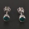 Stříbrné náušnice pecky zelené 4mm