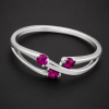 087 elegant silver ring with pink gemstones