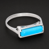 084 elegant silver ring with turquoise stone