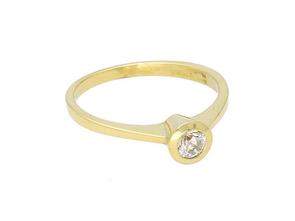 Zásnubní prsten zlatý s bílým zirkonem č. 1