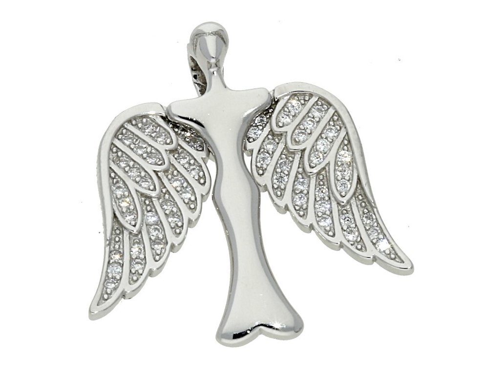 Stříbrný přívěsek anděl s pohyblivými křídly č. 1