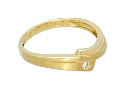Jemný zlatý prsten s jedním zirkonem