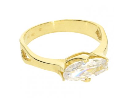 Zásnubní prsten zlatý zirkon oválný brus
