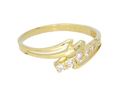 Zlatý prsten se šesti zirkony