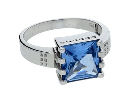 Stříbrný masivní prsten s akvamarínem