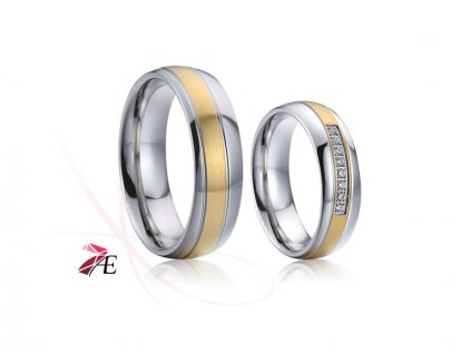 Ocelové snubní prsteny 020 Brad a Angelina č. 1