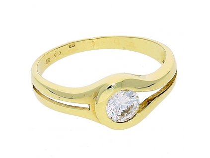 Zlatý masivní prsten zirkon č. 1