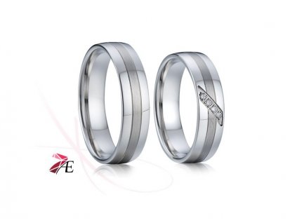 Snubní prsteny z chirurgické oceli 004 Charles a Diana č. 1