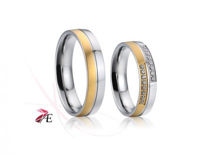 Ocelové snubní prsteny 022 David a Victorie č. 1