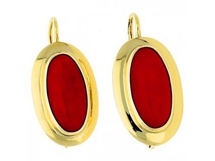 Zlaté náušnice přírodní korál č. 1