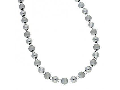 Stříbrný náhrdelník s matnými a lesklými kuličkami č. 1