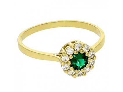 Zlatý prsten se smaragdem 4 mm č. 1