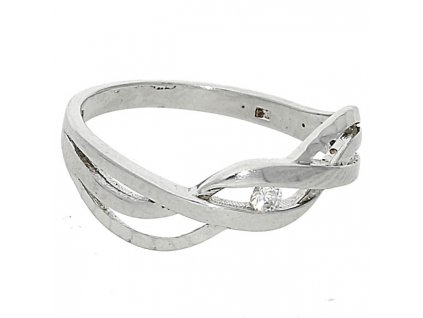 Stříbrný prsten zirkon jemné gravírování č. 1